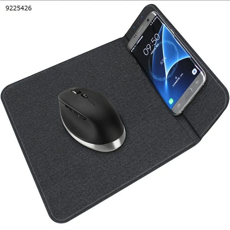 Picture of 10W Wireless Charger Mouse Pad Stand Style Mouse Pad Mobile Phone Creative Gift S5 Black