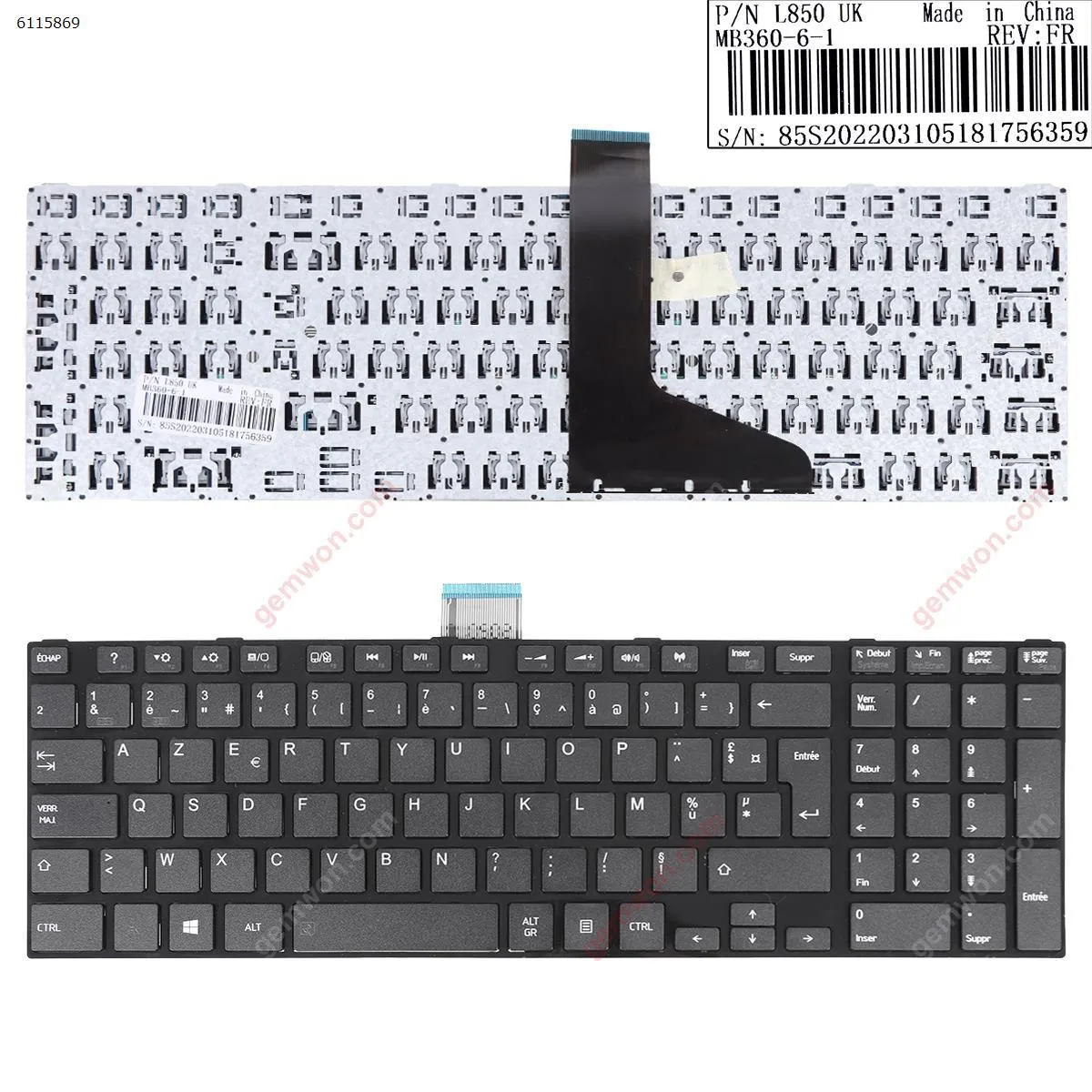 Picture of TOSHIBA L850 GLOSSY FRAME BLACK OEM （Without Foil Win8）