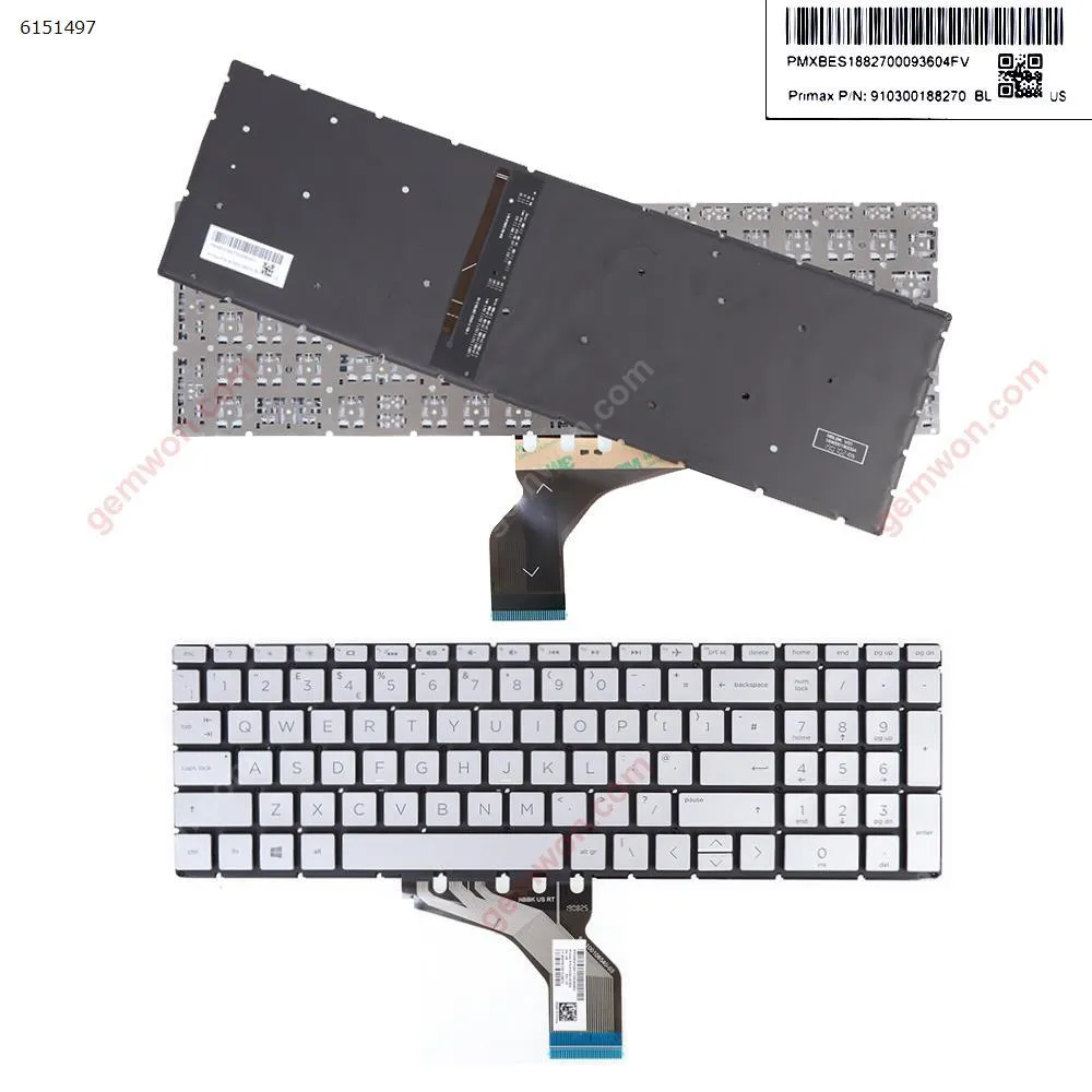 Picture of HP Pavilion 15-DA 250 255 G7 Gen7 SILVER (With Backlit Board ，Small Enter WIN8)