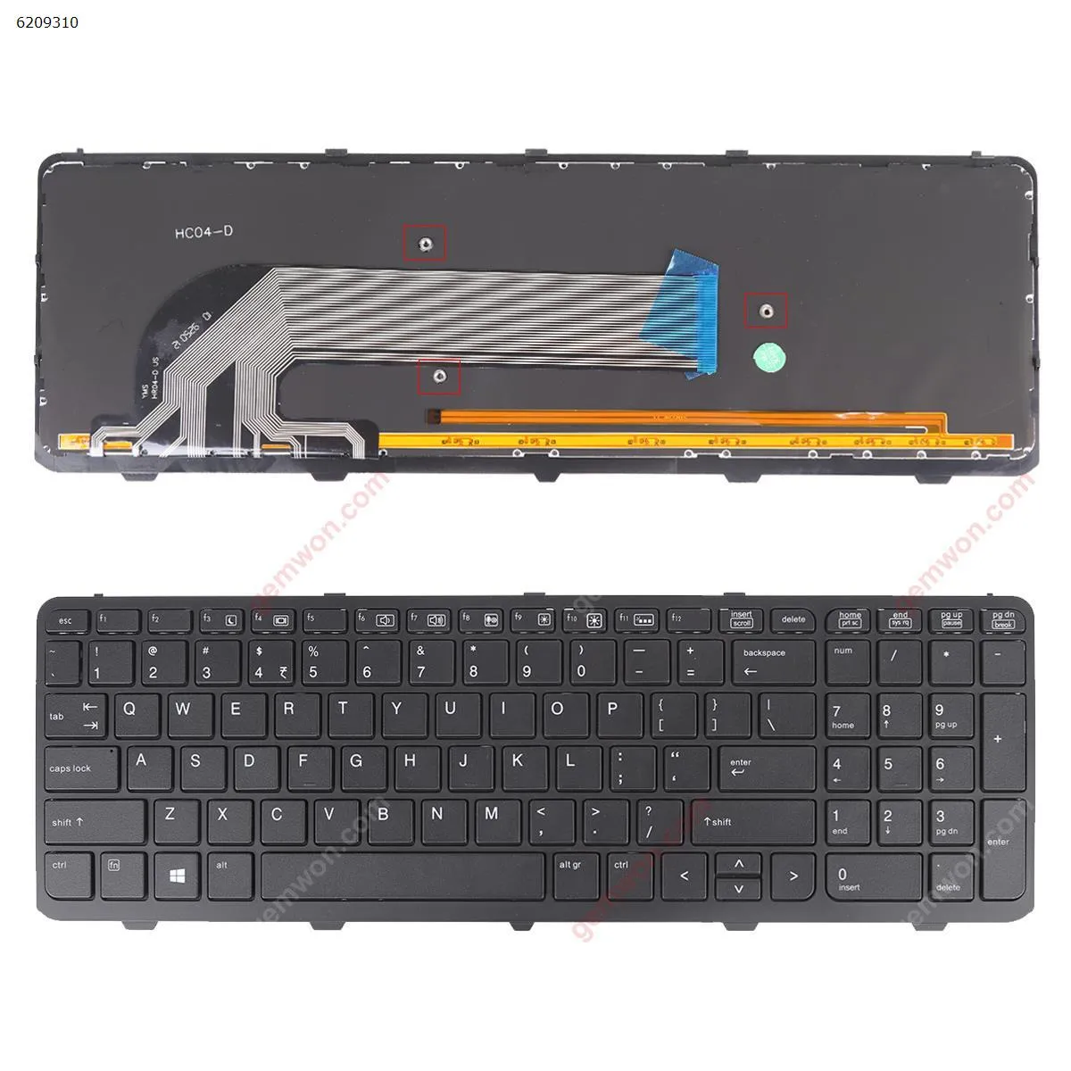Picture of HP ProBook 450 G0 450 G1 455 G1 BLACK FRAME BLACK (Backlit,WIN8)