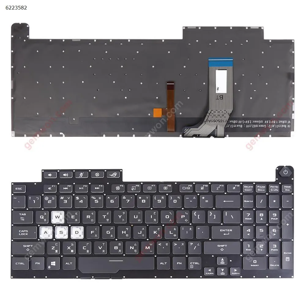 Picture of Asus G731GT G731GU black (Full Colorful Backlit,Without FRAME,WIN8) 
