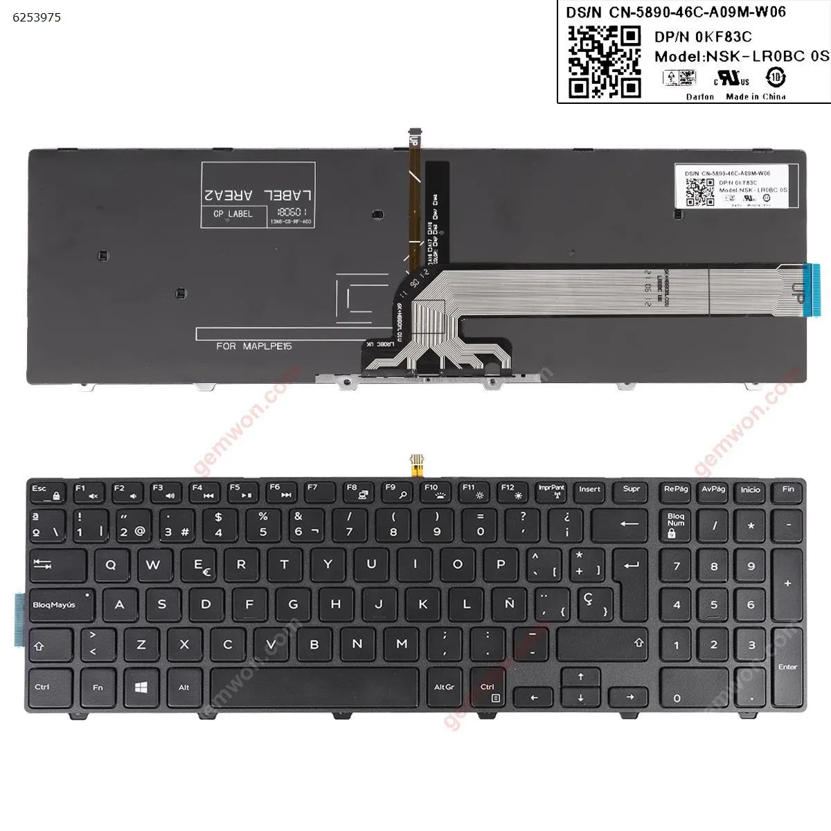 Picture of Dell Inspiron 15-5000 Series 5547 5521 5542 BLACK FRAME BLACK(Backlit,Win8)