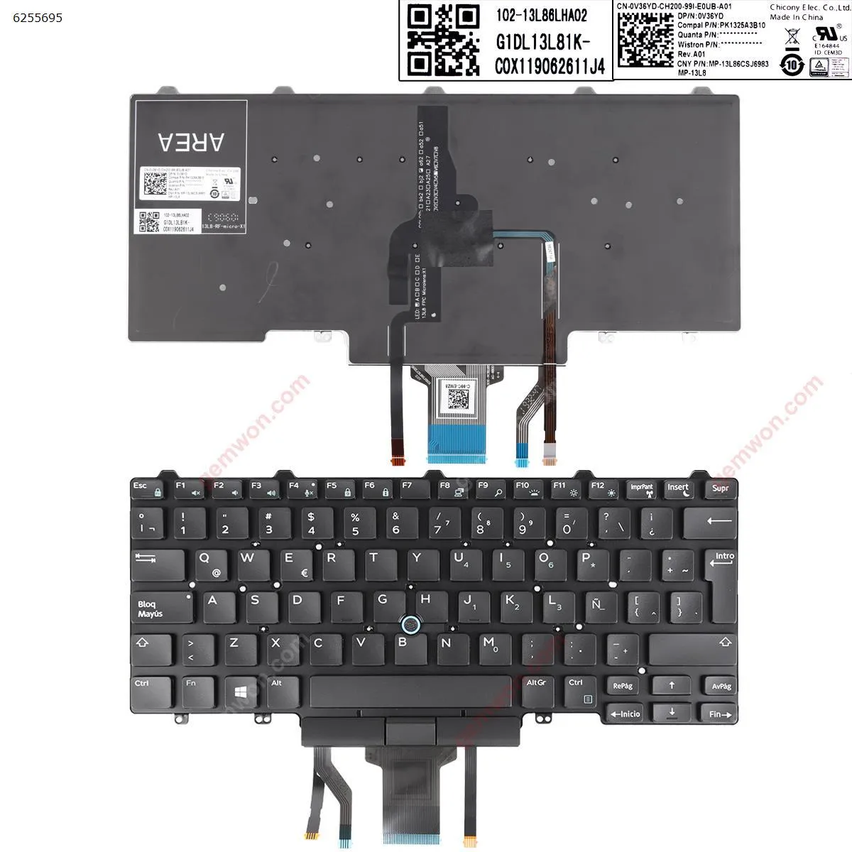 Picture of DELLE5450  E5470 E5490 E7450 E7470   BLACK (Backlit,With Point stick,For Win8)