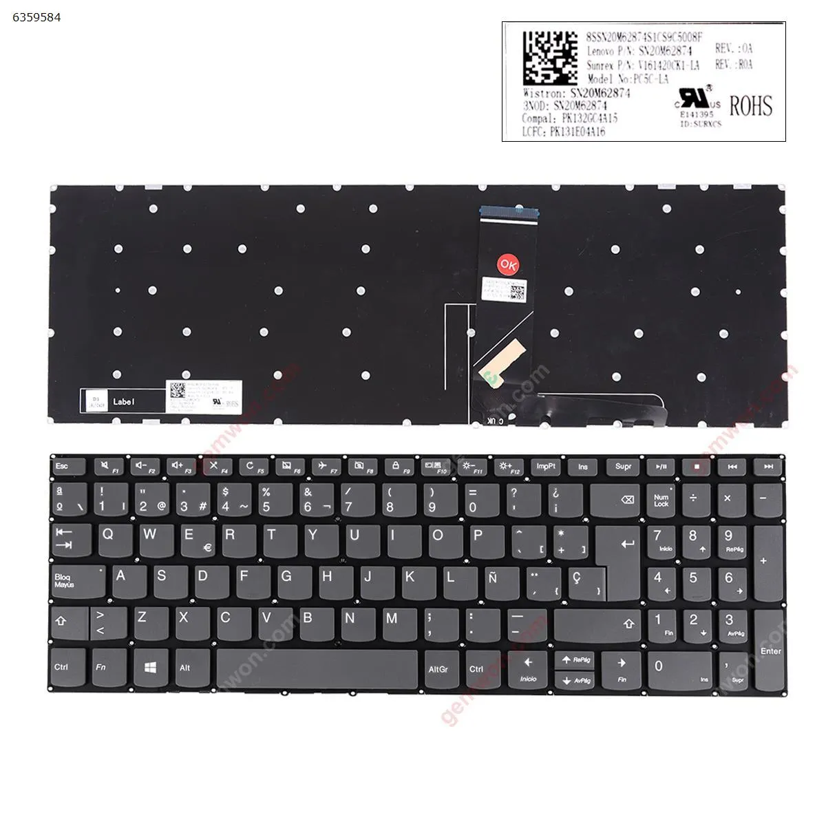 Picture of Lenovo IdeaPad 720s-15isk 720s-15ikb v330-15ikb v330-15isk GRAY win8