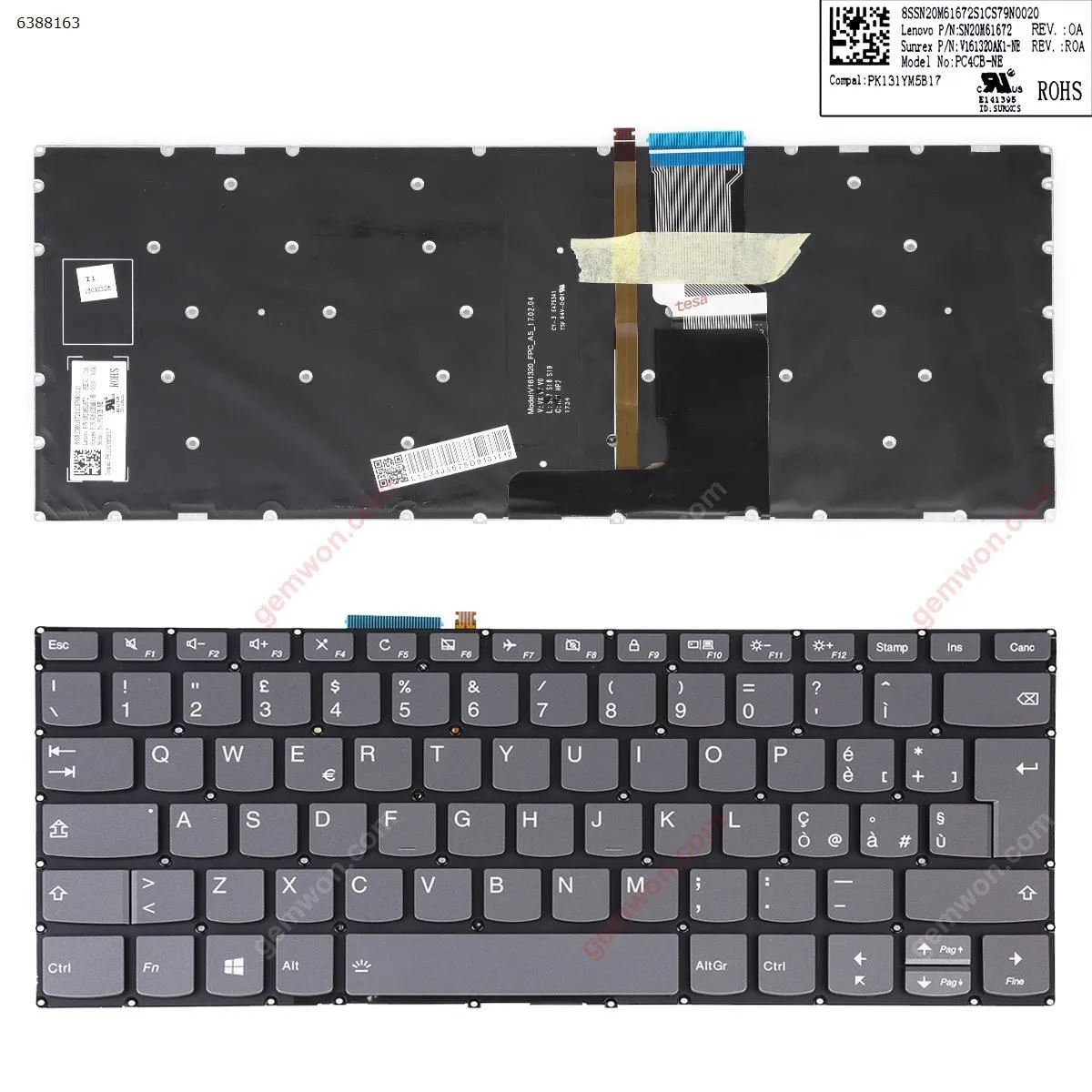 Picture of Lenovo IdeaPad 330-14ikb GRAY (Backlit,Without FRAME,For Win8) 