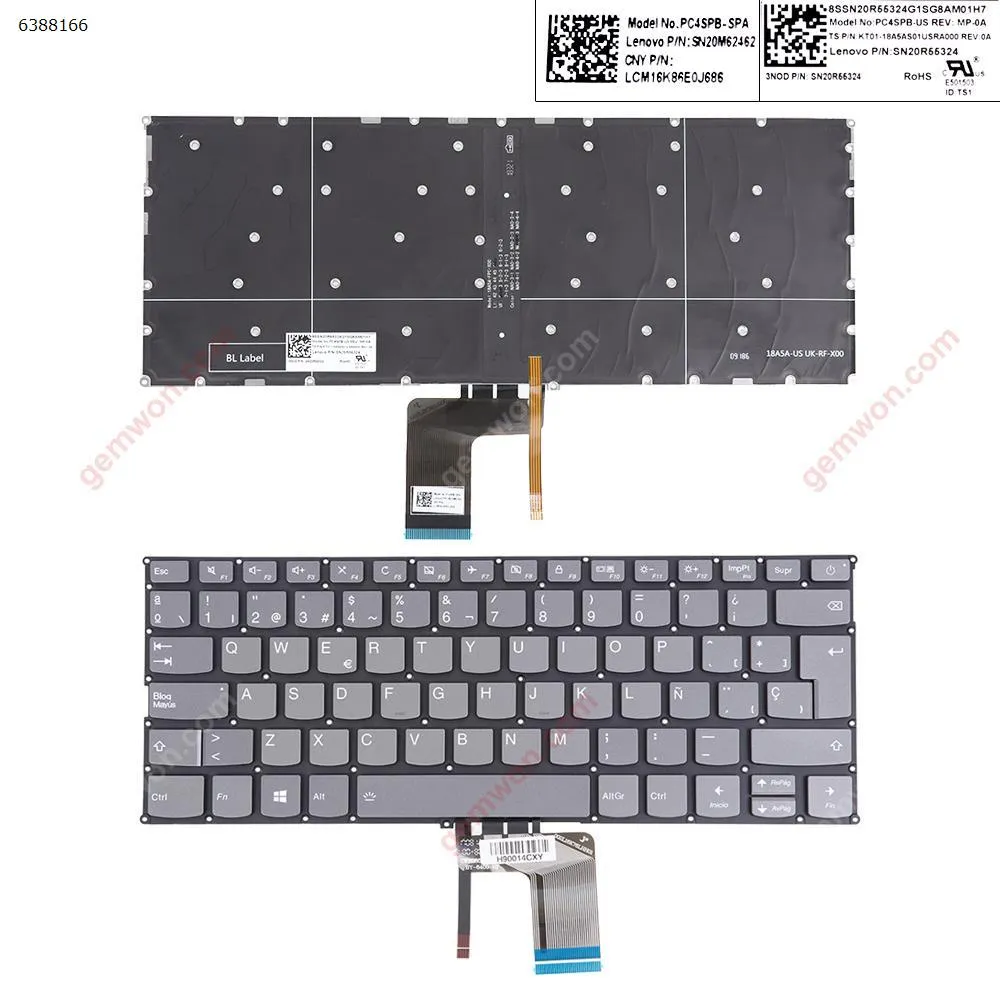 Picture of LENOVO V720-14 V720-14IKB V720-14-ISE 7000-13 GRAY  Backlit Win8