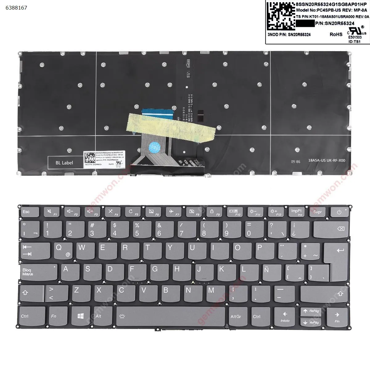 Picture of LENOVO V720-14 V720-14IKB V720-14-ISE 7000-13 GRAY  Backlit Win8