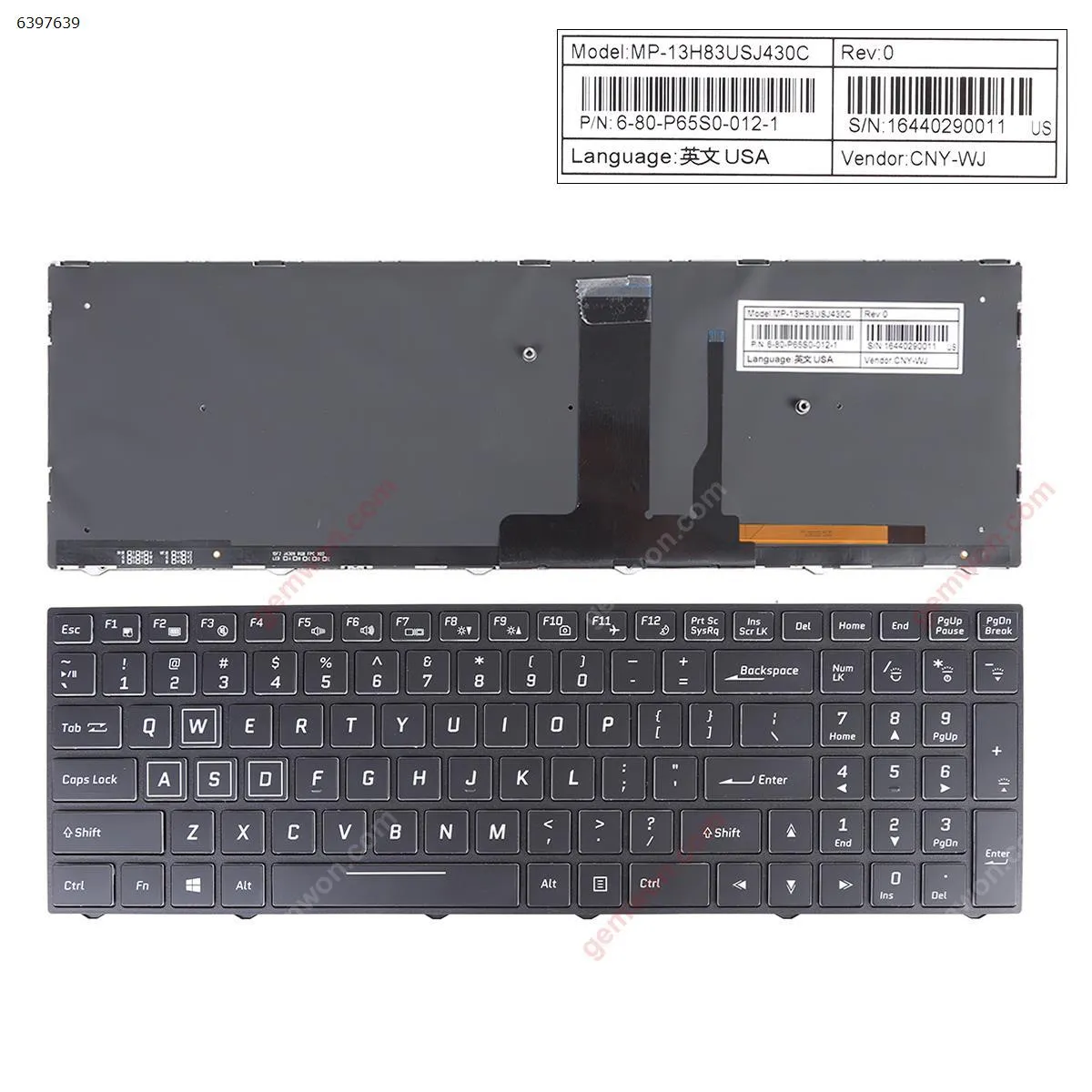 Picture of CLEVO n850hp6 n870hp6 n855hj1 n857hj1 n870hj1 BLACK（ Full Colorful Backlit Win8）
