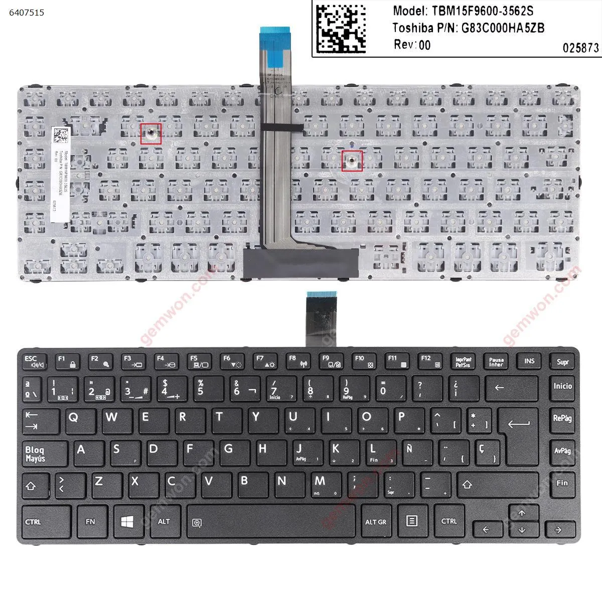 Picture of Toshiba Tecra A40-C A40-C1430 A40-C1440 A40-C-18R BLACK FRAME BLACK WIN8