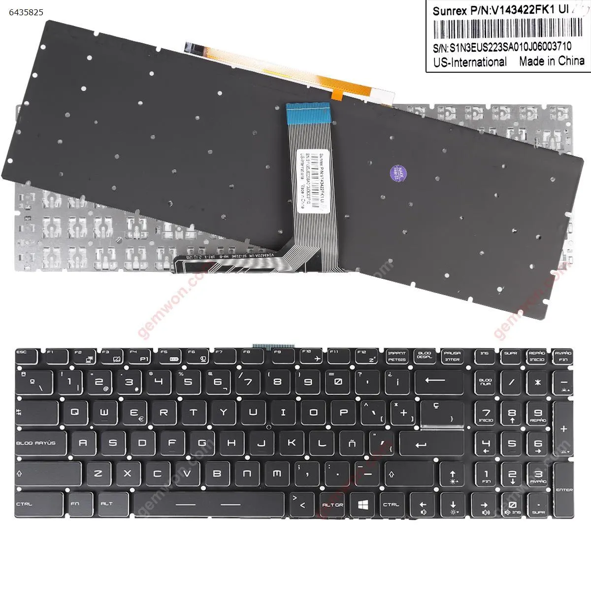 Picture of MSI GT72 GS60 GS70 WS60 GE72 GE62 BLACK (Full Colorful Backlit,Without FRAME,WIN8)