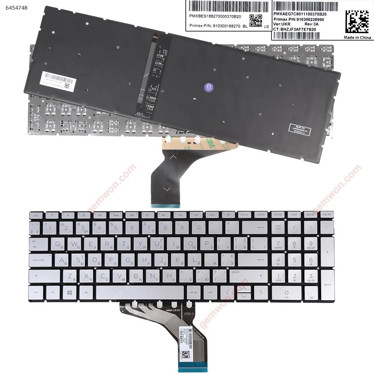 Picture of HP 15-cx0042nr 15-cx0020ca 15-cx0010ca 15-cx0008ca SILVER（Backlit Win8）