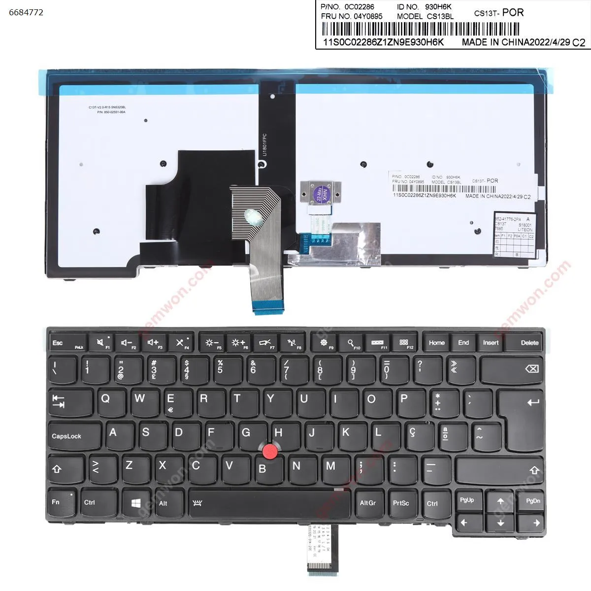 Picture of IBM Thinkpad T440 T440P T440S T450 T450s T431s E431 BLACK FRAME BLACK (Backlit,With Point stick,Win8 ) OEM