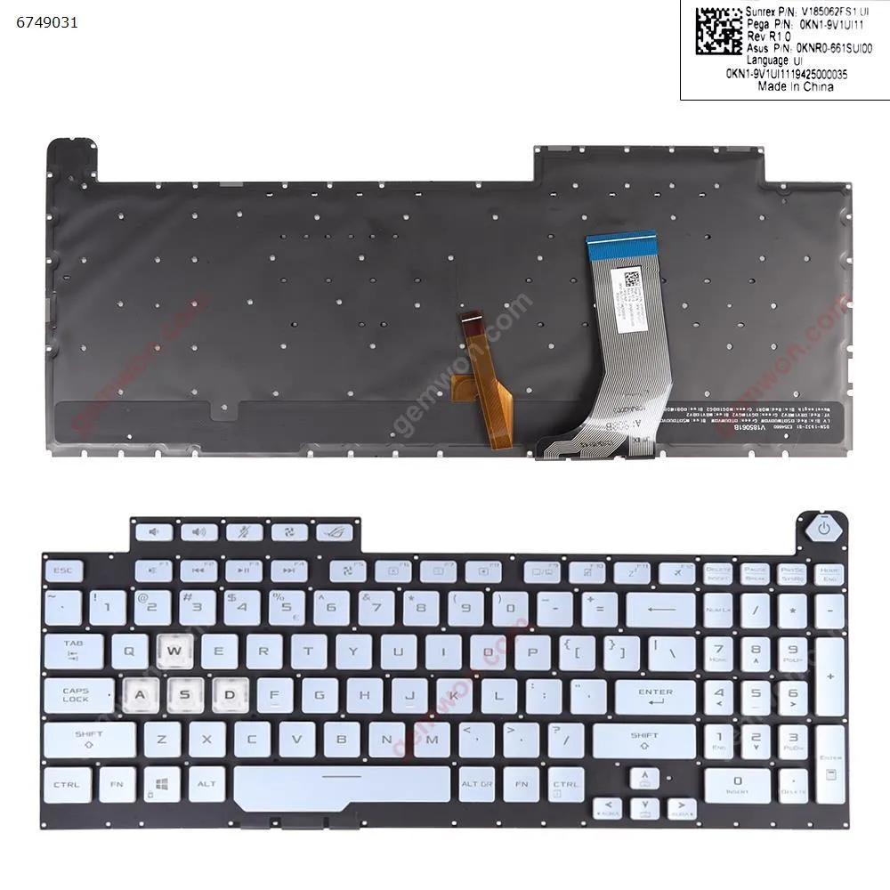 Picture of ASUS ROG STRIX SCAR III G731 GU G731GT SILVER-BLUE （Full Colorful Backlit,WIN8) 