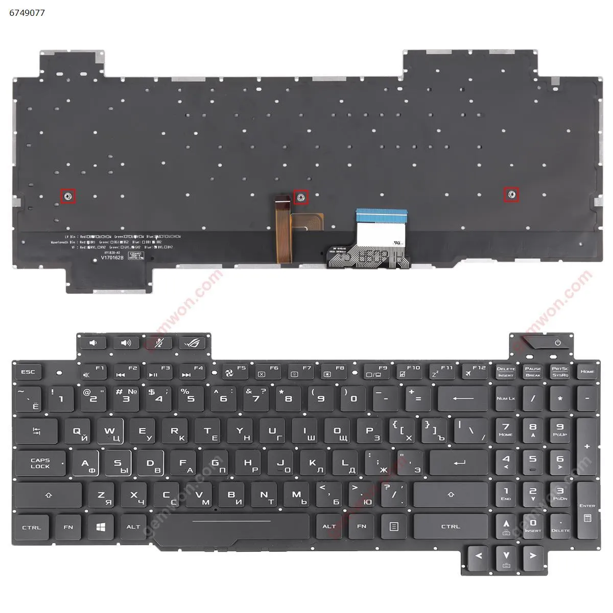 Picture of Asus GL703G GL703GE GL703GM BLACK ( Full Colorful Backlit,WIN8) 