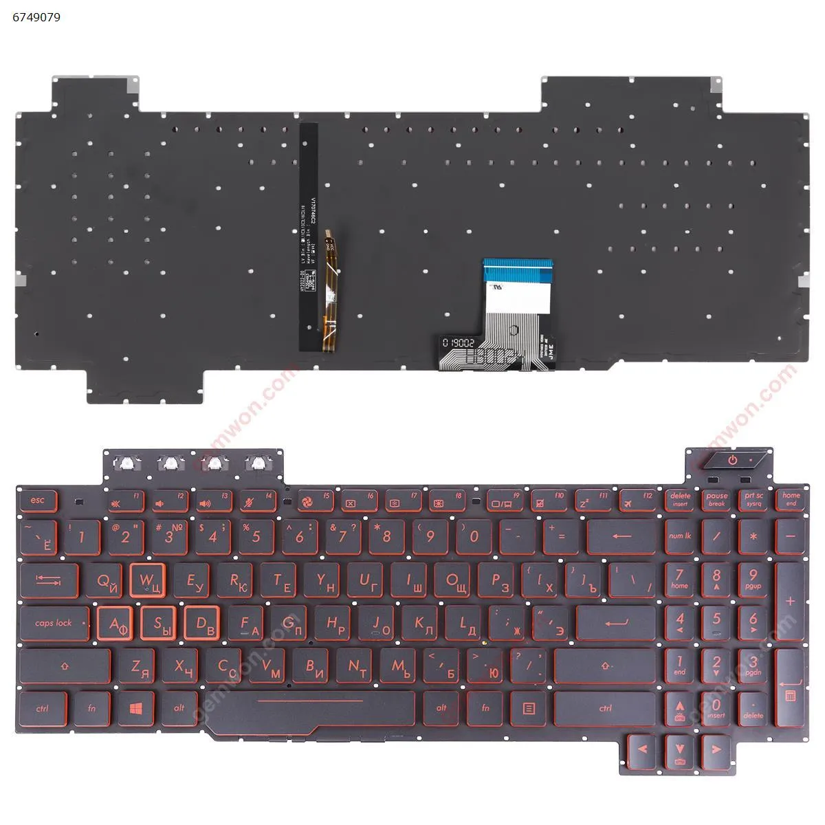 Picture of ASUS FX505/FX504/FX705/FX80 BLACK (Red side,Backlit,WIN8,without FRAME) 