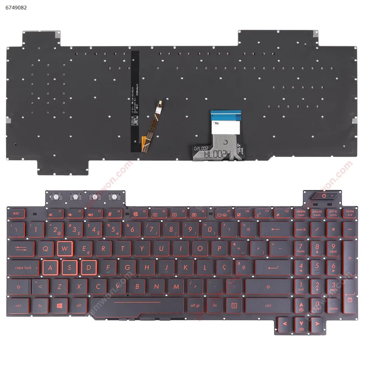 Picture of ASUS FX505/FX504/FX705/FX80 BLACK (Red side,Backlit,WIN8,without FRAME) 