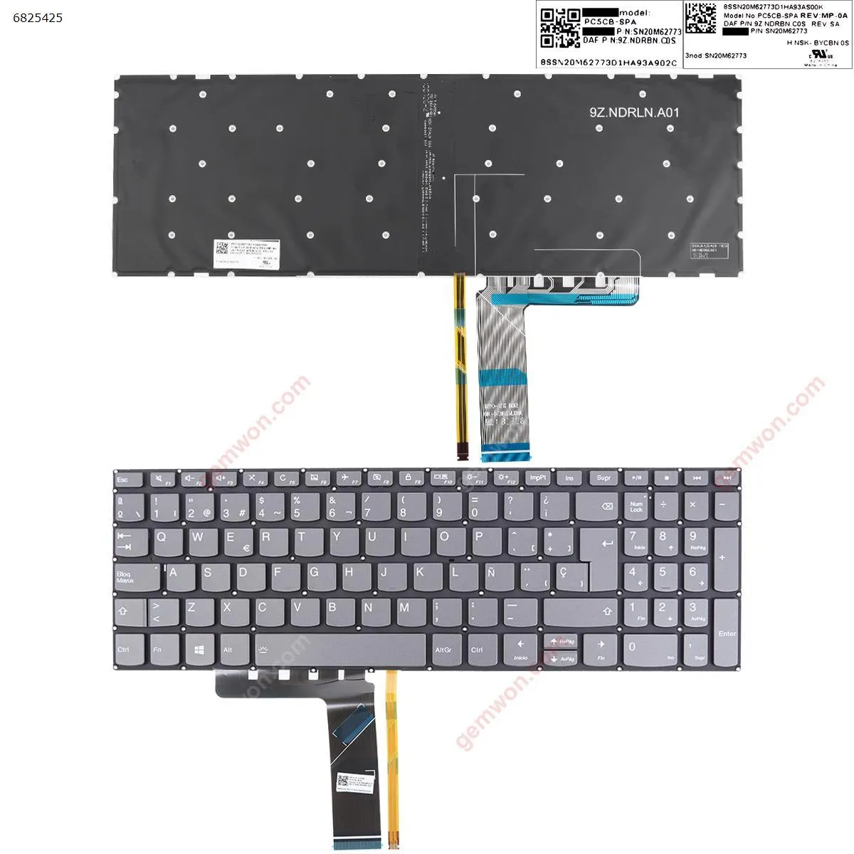 Picture of Lenovo IdeaPad 720s-15isk 720s-15ikb v330-15ikb v330-15isk GRAY（Backlit win8）