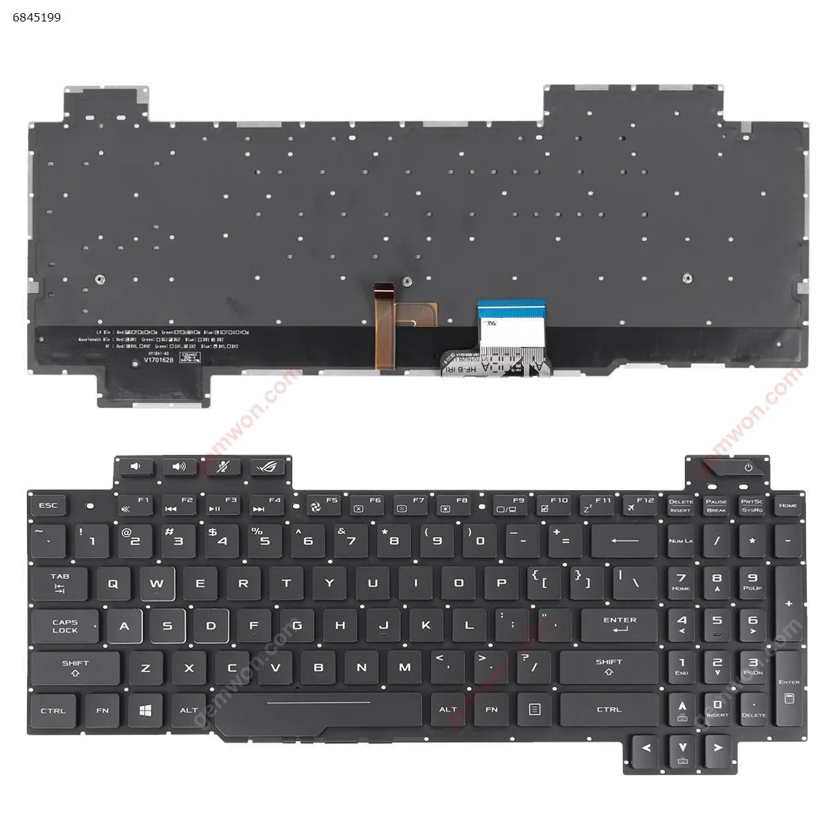 Picture of Asus GL703G GL703GE GL703GM GL703GS GL703VS BLACK ( Full Colorful Backlit,WIN8)