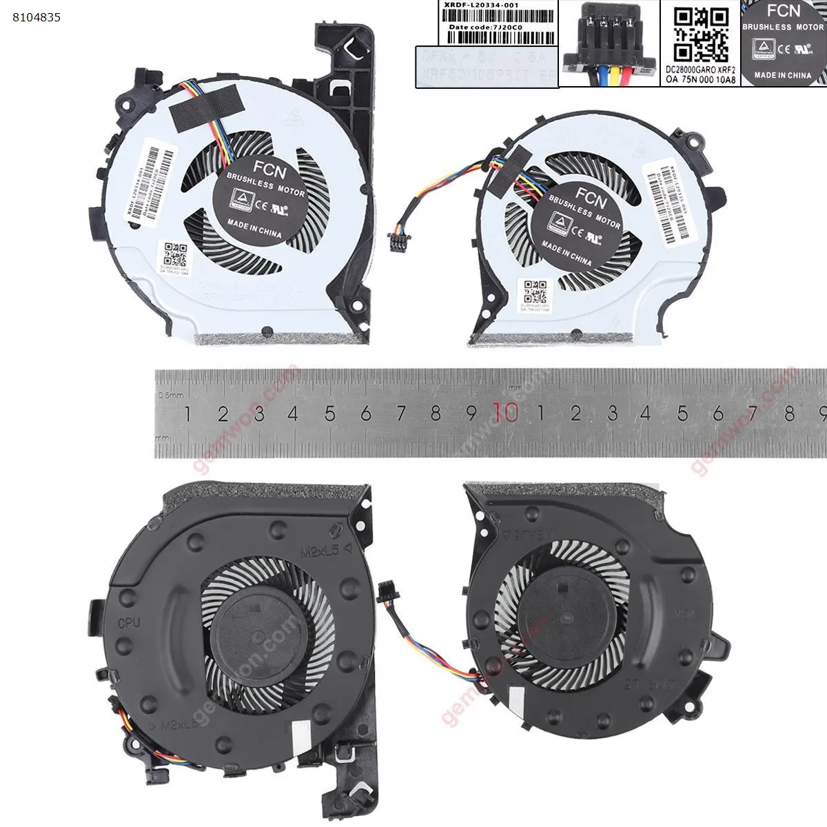 Picture of New for HP PAVILION 15-CX 15-CX0060TX TPN-C133 （CPU+GPU FAN L+R ，Fine imitation）