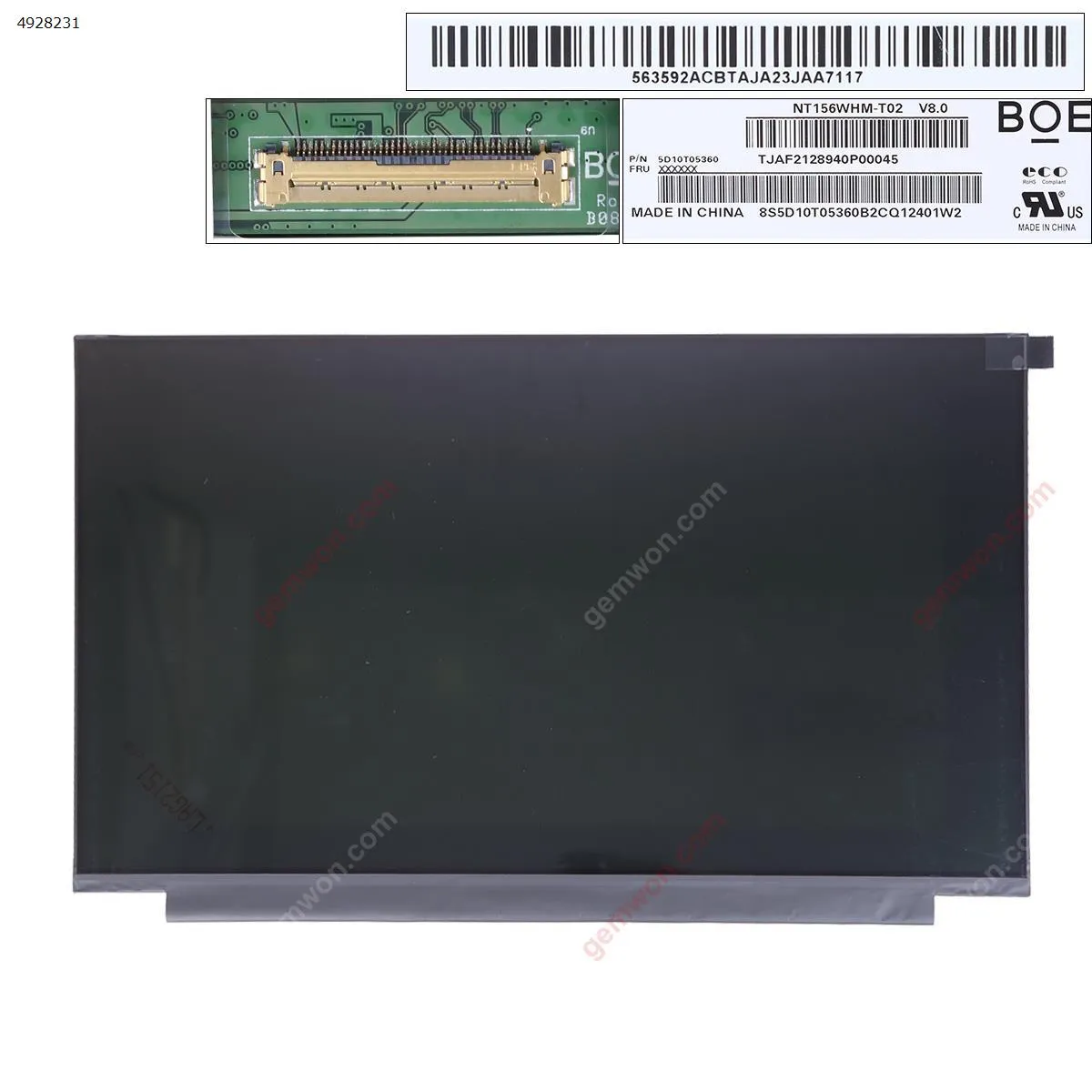 Picture of NT156WHM-T02 V8.0 New Touch LCD Screen LED for Laptop HD Display Narrow Edge