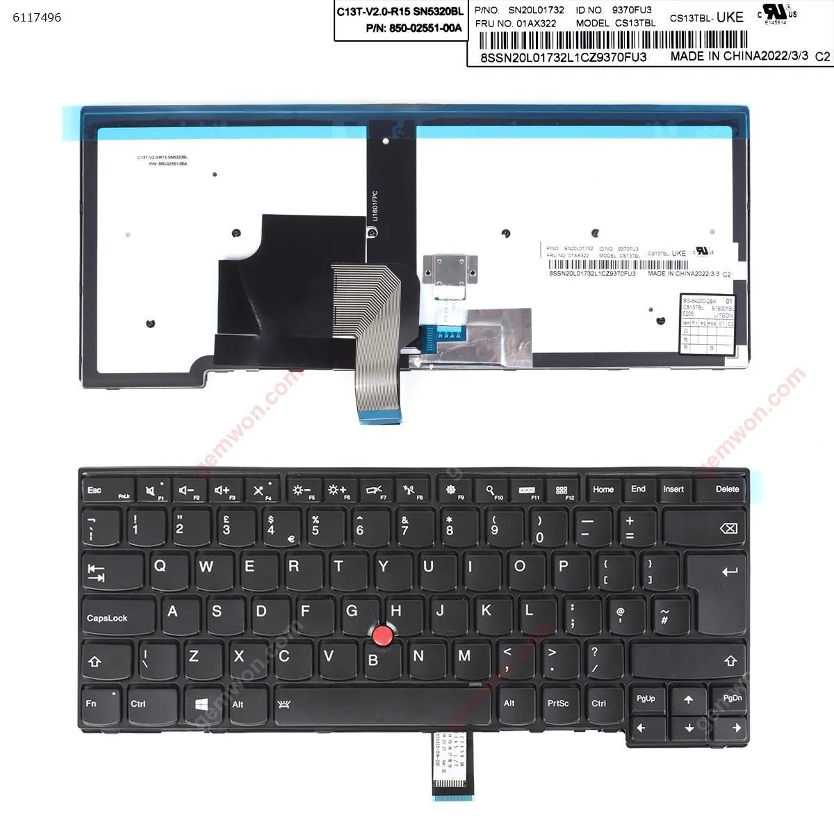Picture of IBM Thinkpad T440 T440P T440S T450 T450s T431s E431 BLACK FRAME BLACK (Backlit,With Point stick,Win8 ) OEM