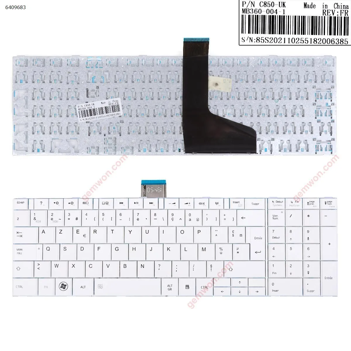 Picture of TOSHIBA C850 WHITE (without foil)