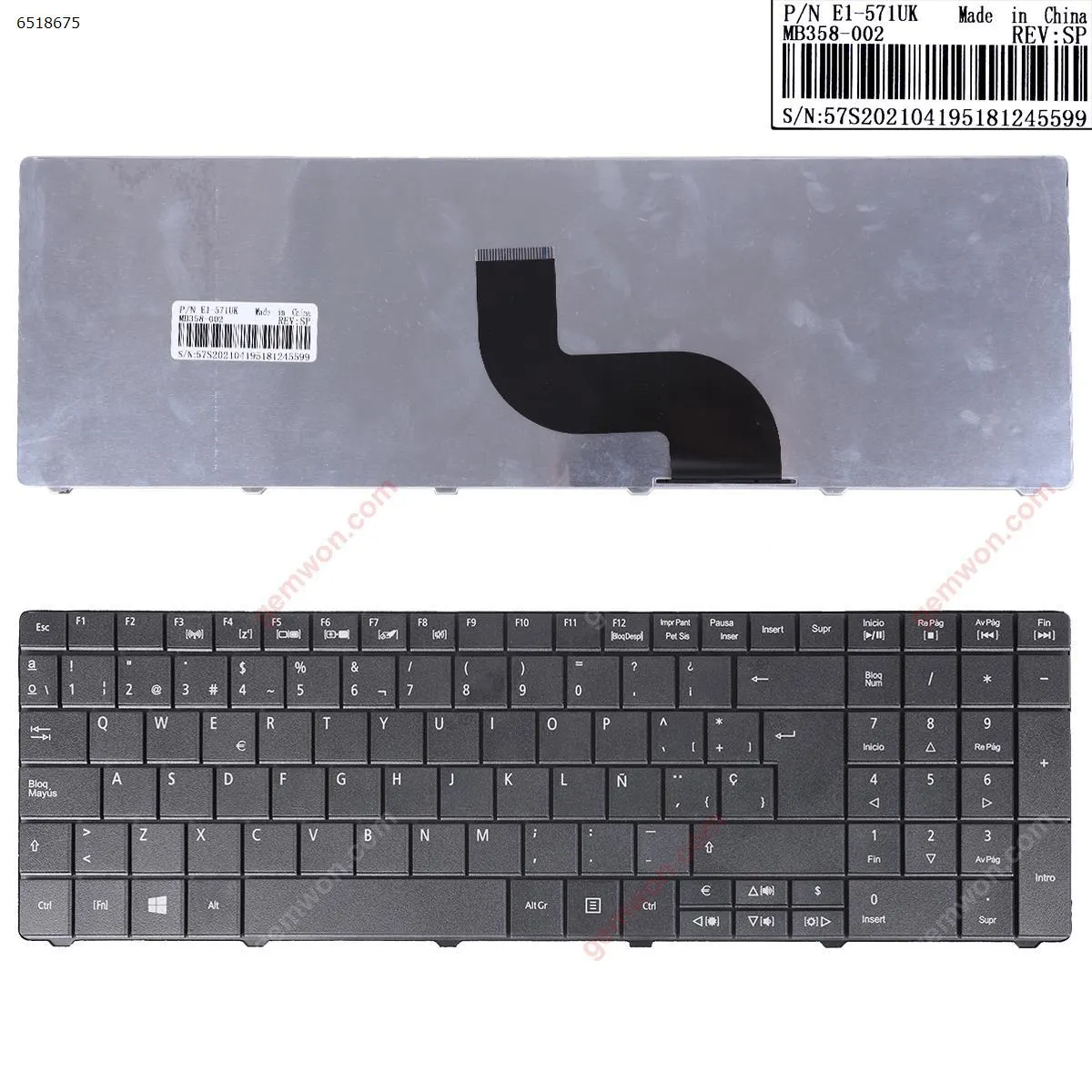 Picture of ACER TM8571 E1-521 E1-531 E1-531G E1-571 E1-571G BLACK(For Win8)