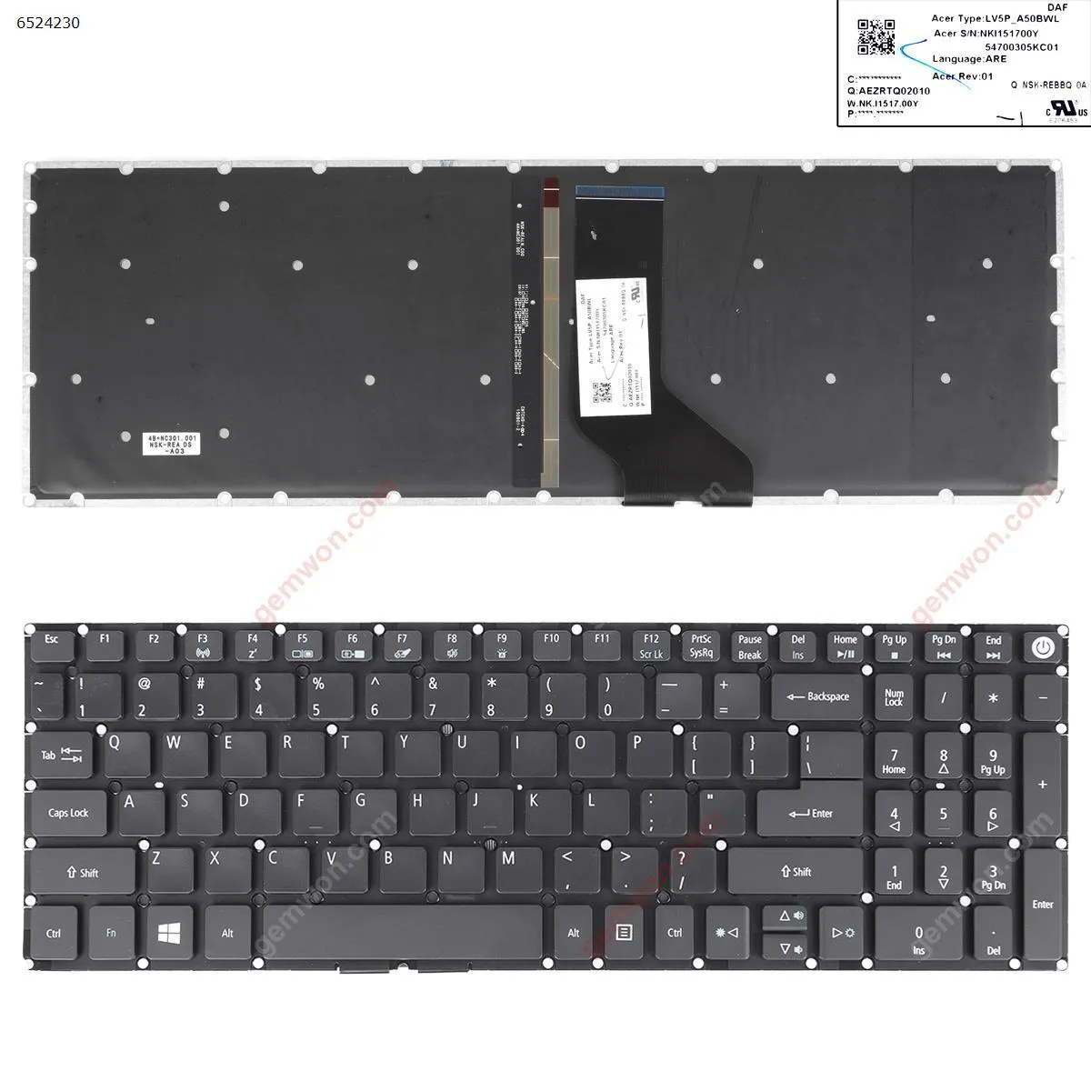 Picture of Acer Aspire E5-722 E5-772 V3-574G E5-573T E5-573 E5-573G E5-573T E5-532G BLACK (Win 8,Backlit)