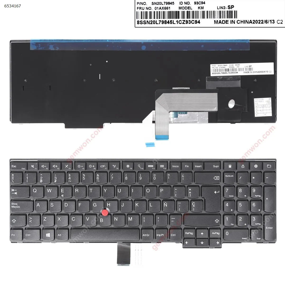 Picture of ThinkPad E531 T540 BLACK(With 6 Screws For Win8)