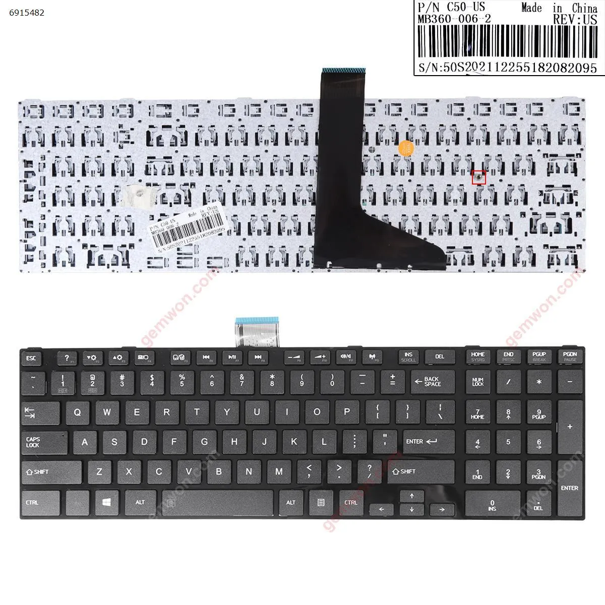 Picture of TOSHIBA C50 C55D GLOSSY FRAME BLACK(Without foil For Win8, OEM)