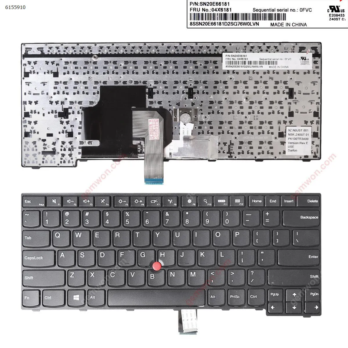 Picture of Thinkpad E450 E455 E450C E460 BLACK FRAME BLACK(With Point stick,Win8)