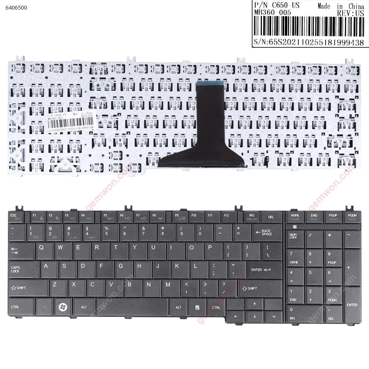 Picture of TOSHIBA Satellite C650 C660 L650 L670 BLACK（Without foil）