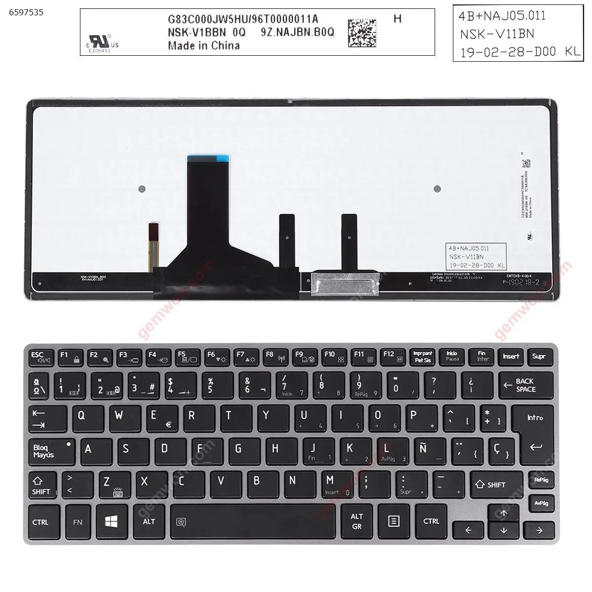 Picture of TOSHIBA Z30 GRAY FRAME BLACK(Backlit,For Win8,Without Point stick Long Cable)