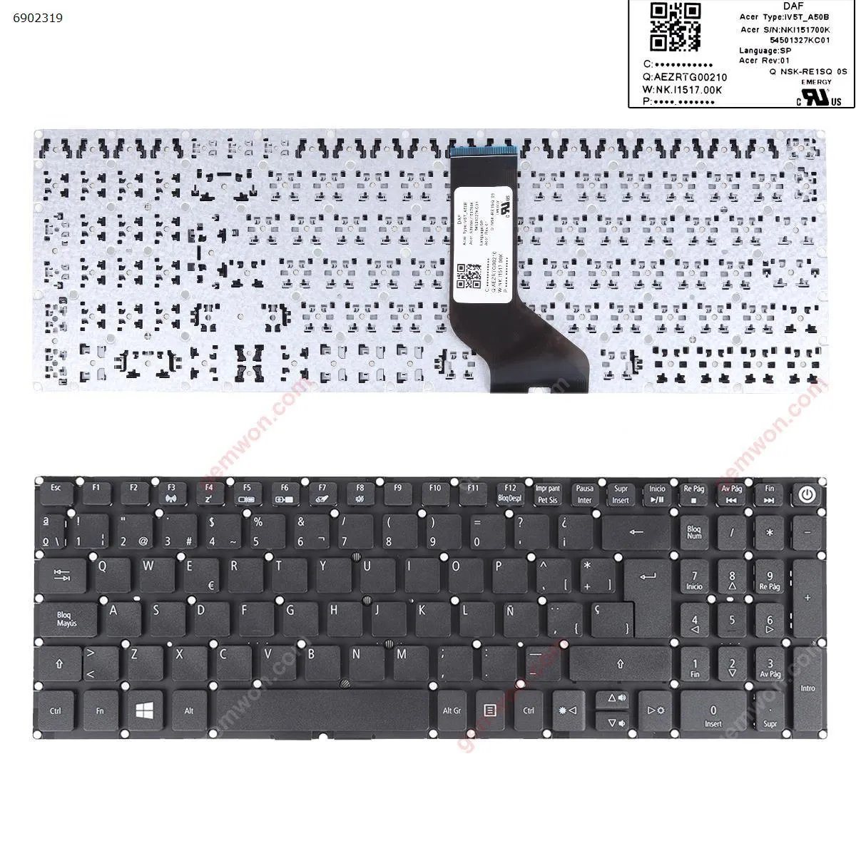 Picture of ACER Aspire A515-51 A515-51G A515-41G A517-51 BLACK（without FRAME) 
