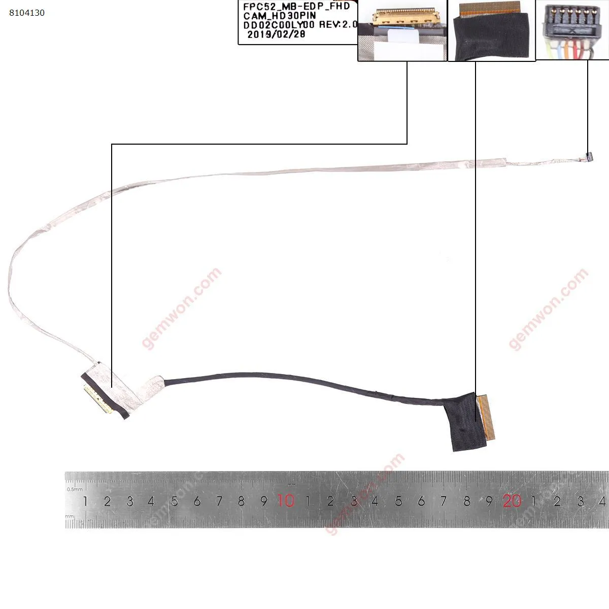 Picture of Laptop LCD/LED cable for HP 15-DK TPN-C141 30pin FHD .