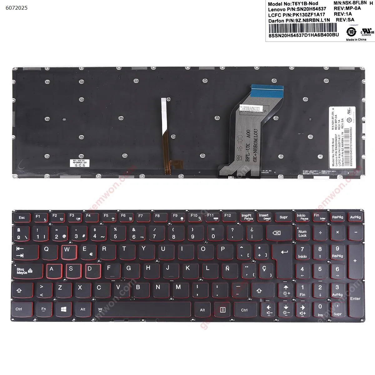 Picture of Lenovo  saviour  15   Y700-15isk   BLACK (Red side,Backlit,WIN8,without FRAME) 