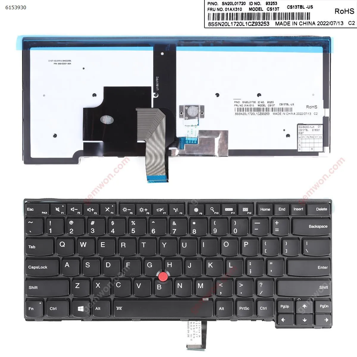 Picture of Thinkpad T440 T440P T440S BLACK FRAME BLACK(Backlit,With Point stick,Win8 )