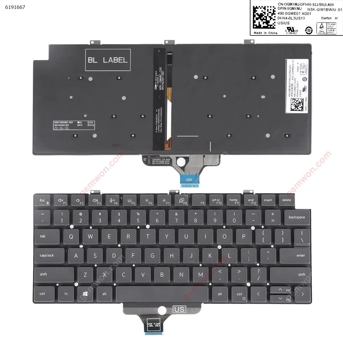 Picture of Dell Latitude Laptop 13-7300 7320 E7320 5320 BLACK (Without FRAME,With Backlit)
