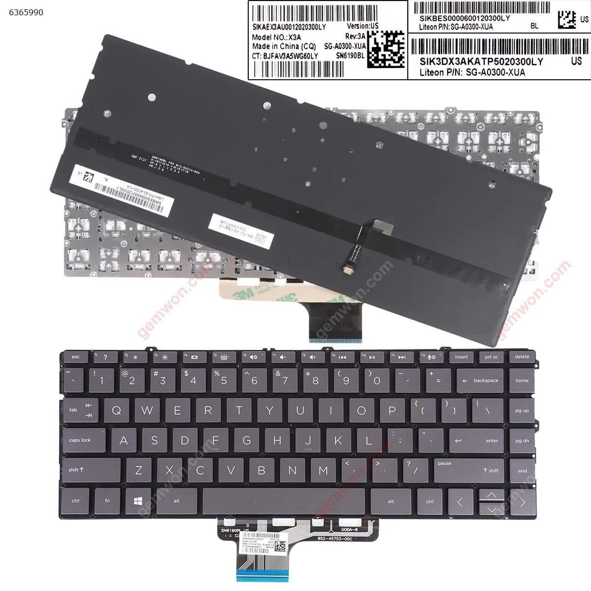 Picture of HP 13-aw0150tu 13-aw0160tu 13-aw0170tu GRAY（Backlit,Without FRAME）