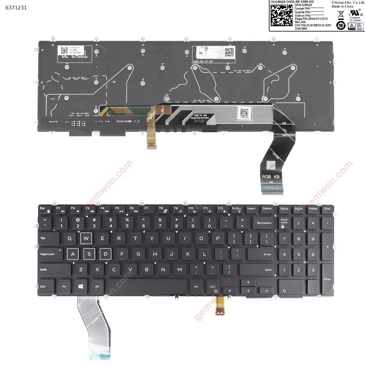 Picture of Dell Alienware M15 R1 M17 R1 2019 P79F P79F001  Black（without FRAME ，Backlit） 