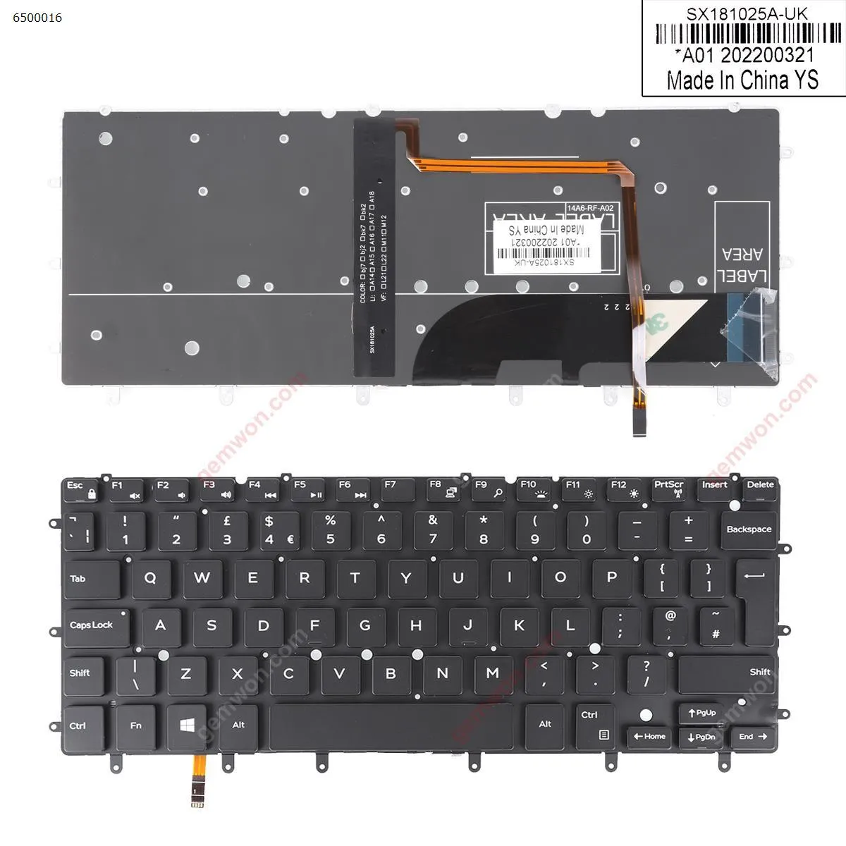 Picture of DELL XPS 13 7000 13-7347 13-7348 7547 7548 7352 7353 7359 9343 9350 9360 BLACK（ Backlit,Without FRAME）