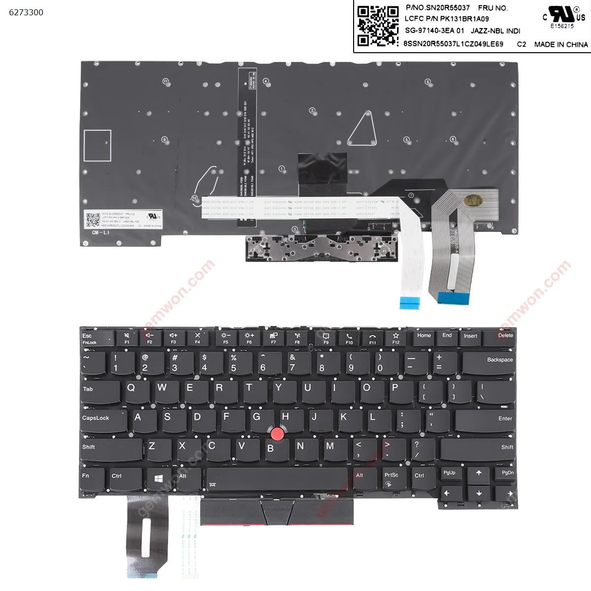 Picture of IBM ThinkPad P1 Gen 3 X1 Extreme 3rd Gen T14S BLACK(Backlit,With Point,Without Frame)OEM