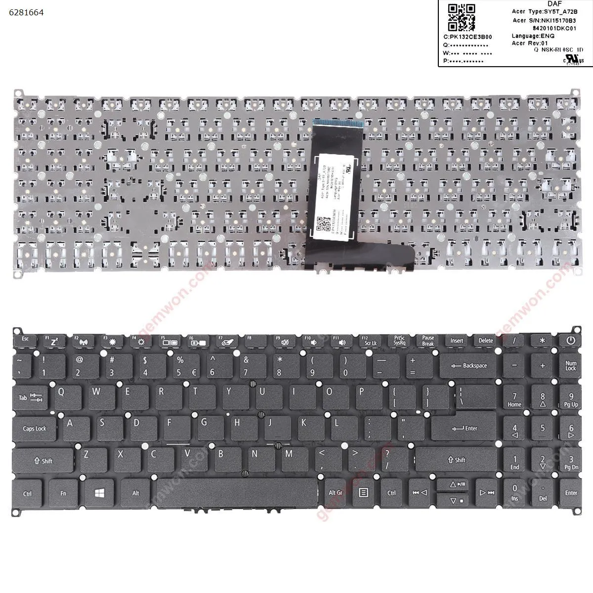 Picture of ACER SWIFT SF315-51 /SF315-52/SF315-41 a315-42 a315-42g a315-54 a315-54k BLACK (Without FRAME,WIN8) OEM