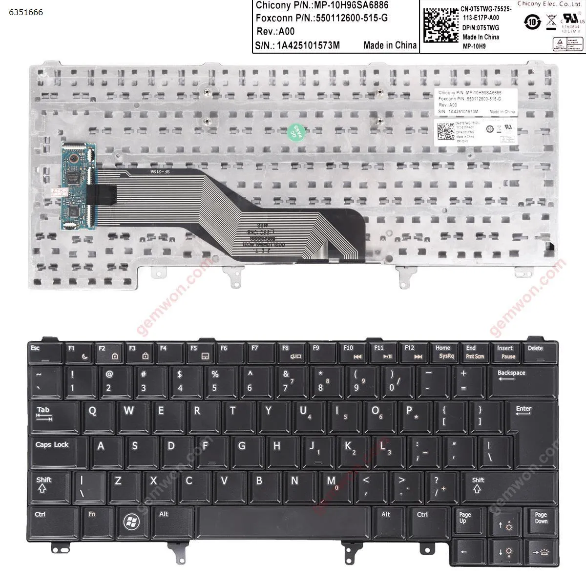 Picture of DELL Latitude E6420 E5420 E6220 E6320 E6430 BLACK(Without Point stick ，OEM )