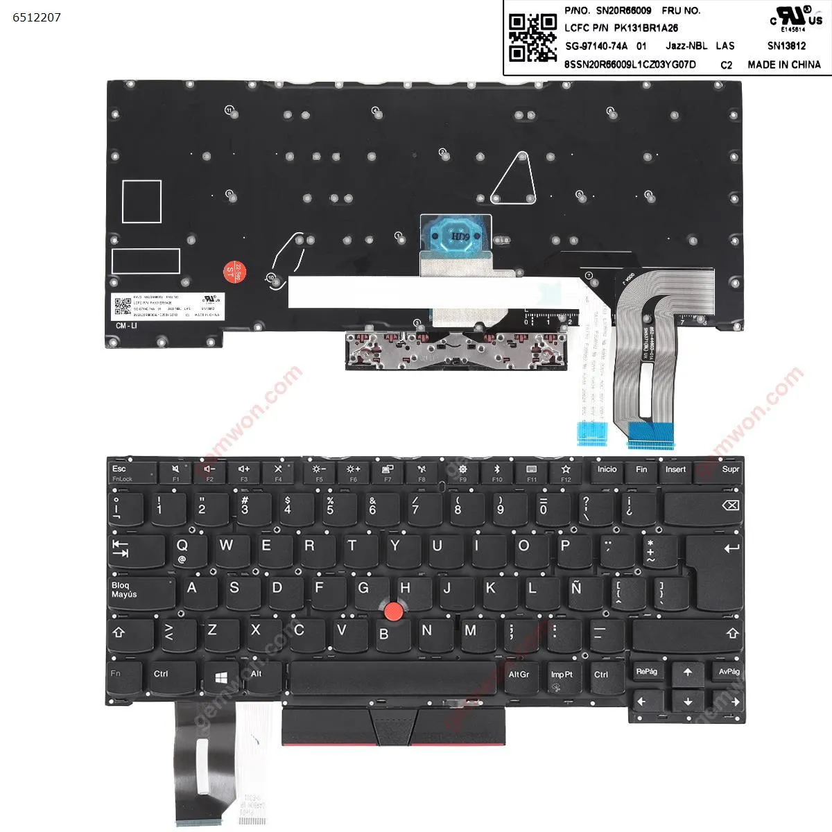 Picture of IBM Thinkpad T490s T495s BLACK (With Point,Without Frame)