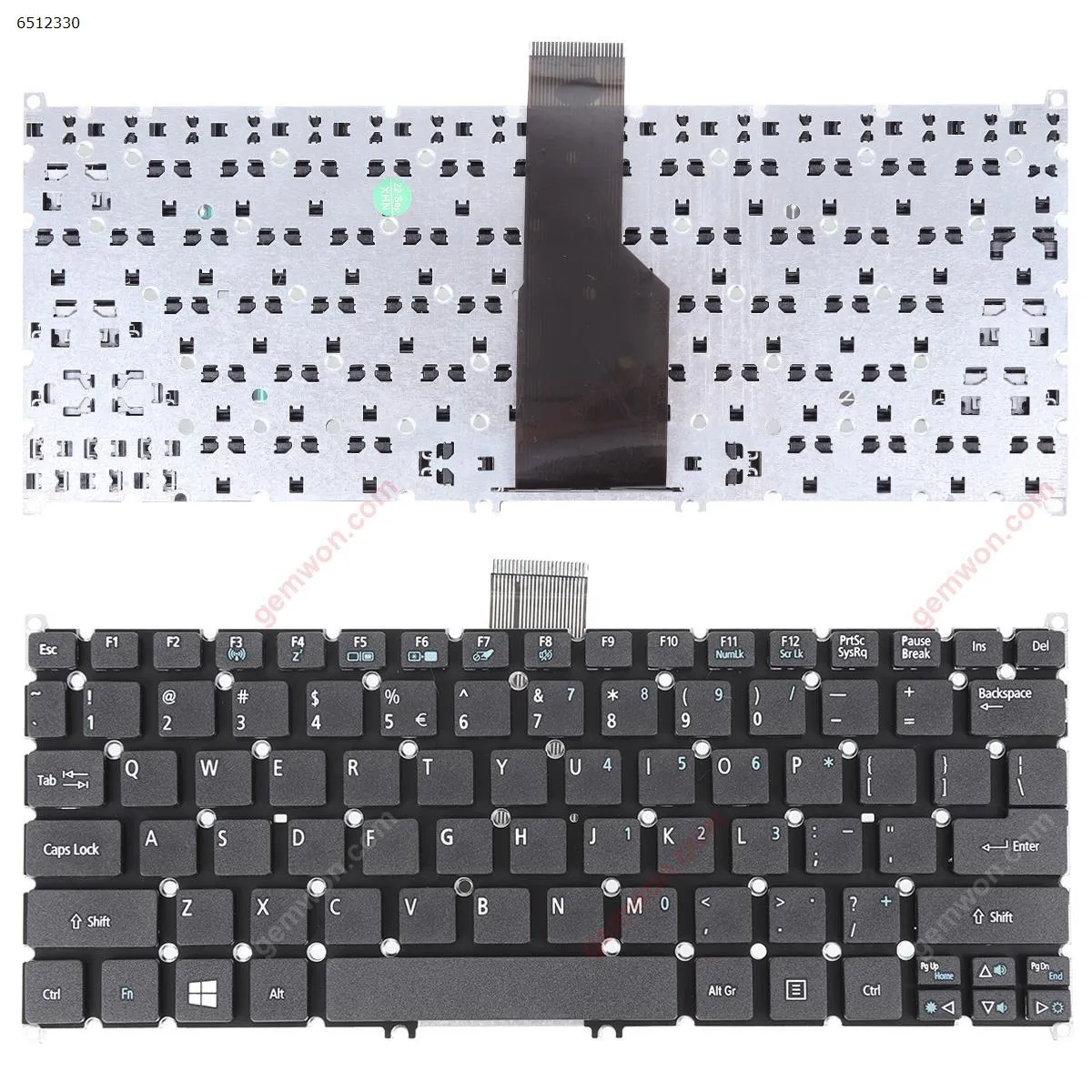 Picture of Acer S3-951 S3-391 S5-391 V5-171 Aspire One 725 756 TravelMate B1  BLACK(Frosted keycap)