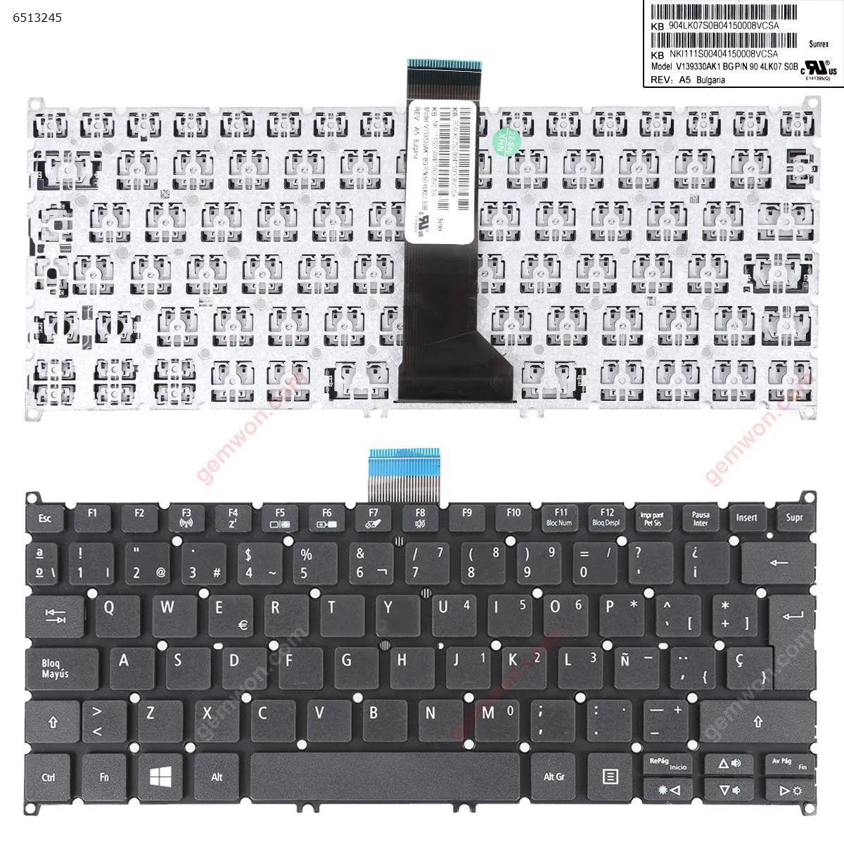 Picture of ACER V5-122P BLACK(Without FRAME,Without foil For Win8)