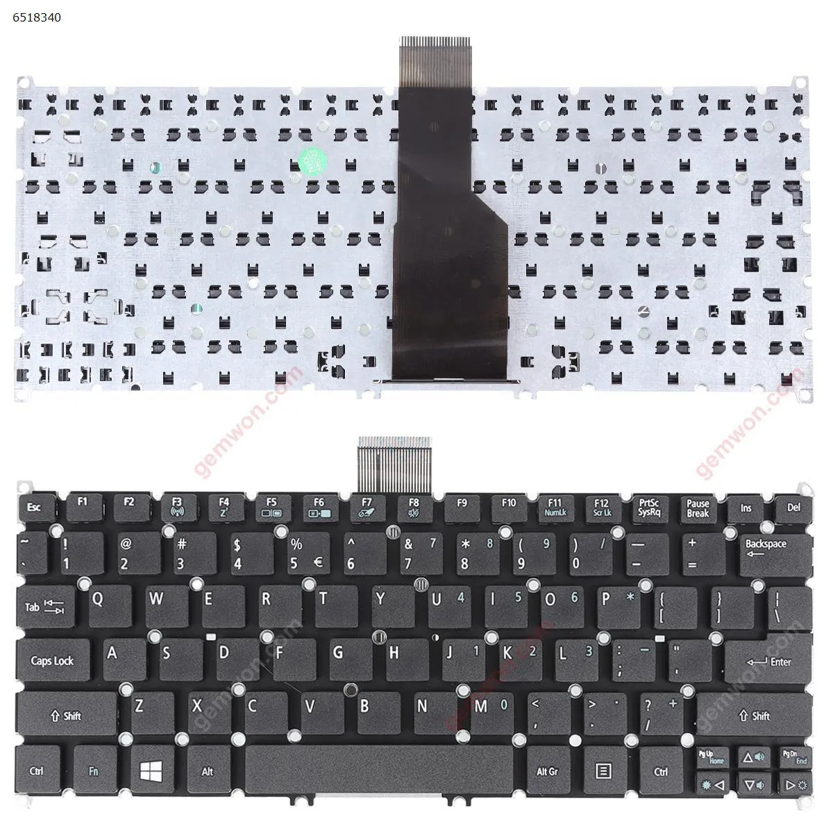 Picture of Acer S3-951 S3-391 S5-391 V5-171 Aspire One 725 756 TravelMate B1  BLACK(Frosted keycap,For Win8)