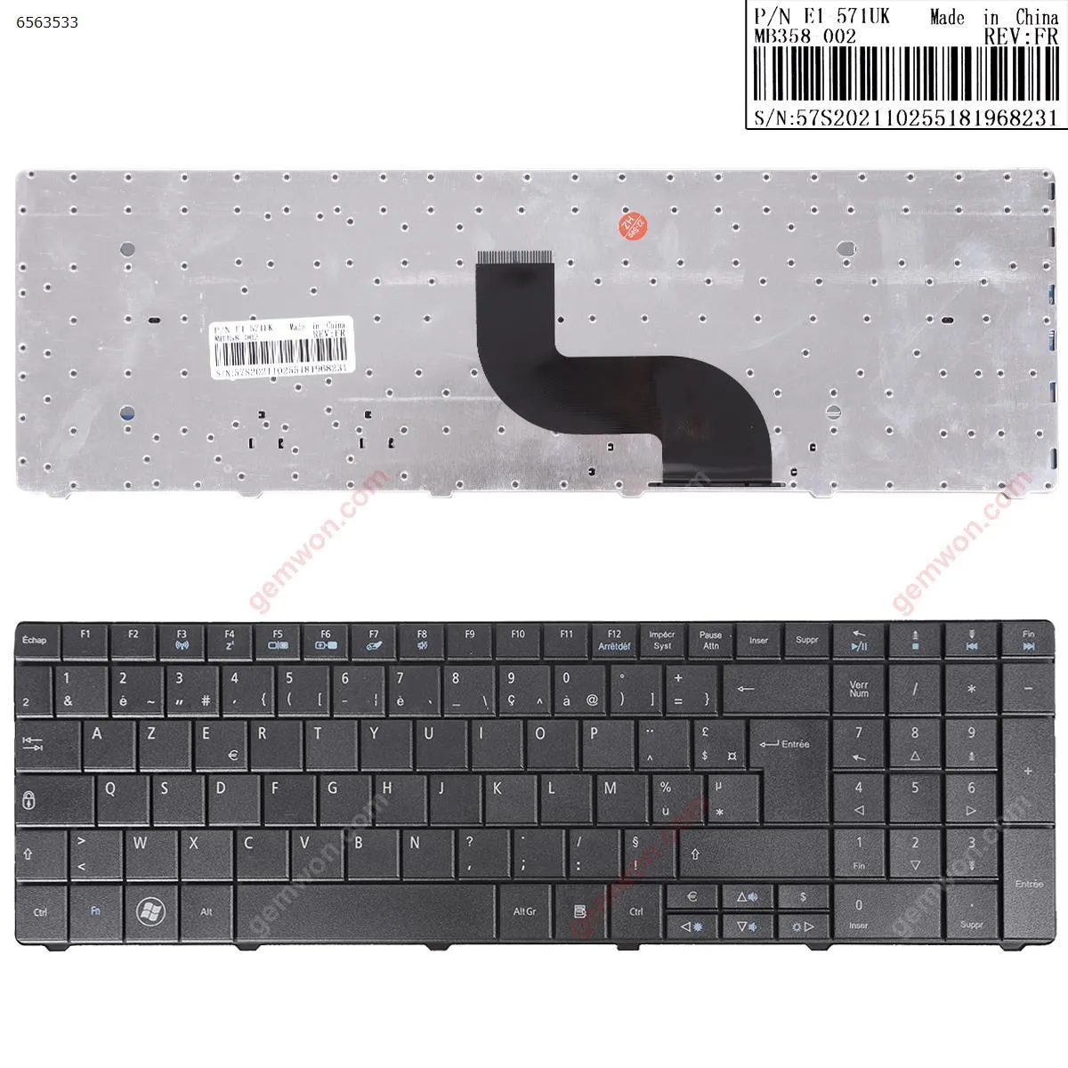Picture of ACER TM8571 E1-521 E1-531 E1-531G E1-571 E1-571G BLACK   OEM 