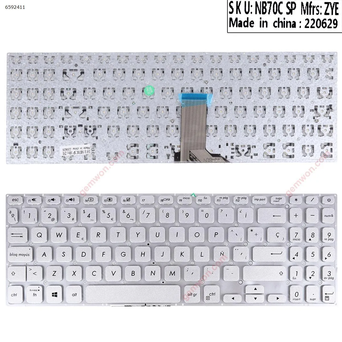 Picture of ASUS Vivobook S530UA S530UN S530FA S5300F S5300FN SILVER（Without FRAME）OEM